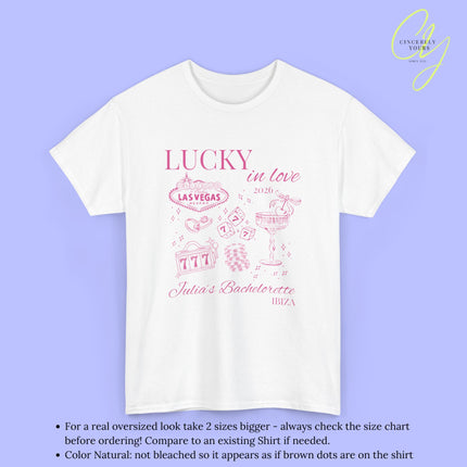 JGA Shirt Lucky in Love Las Vegas Style Bachelorette Party