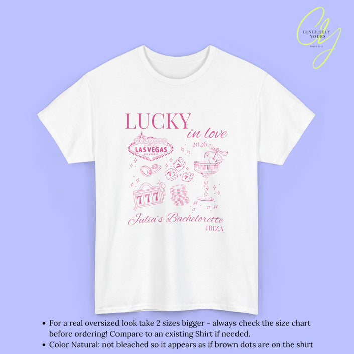 JGA Shirt Lucky in Love Las Vegas Style Bachelorette Party
