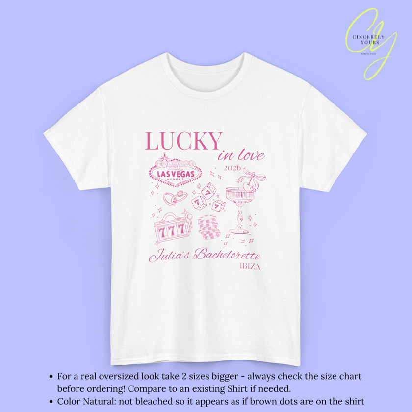 JGA Shirt Lucky in Love Las Vegas Style Bachelorette Party