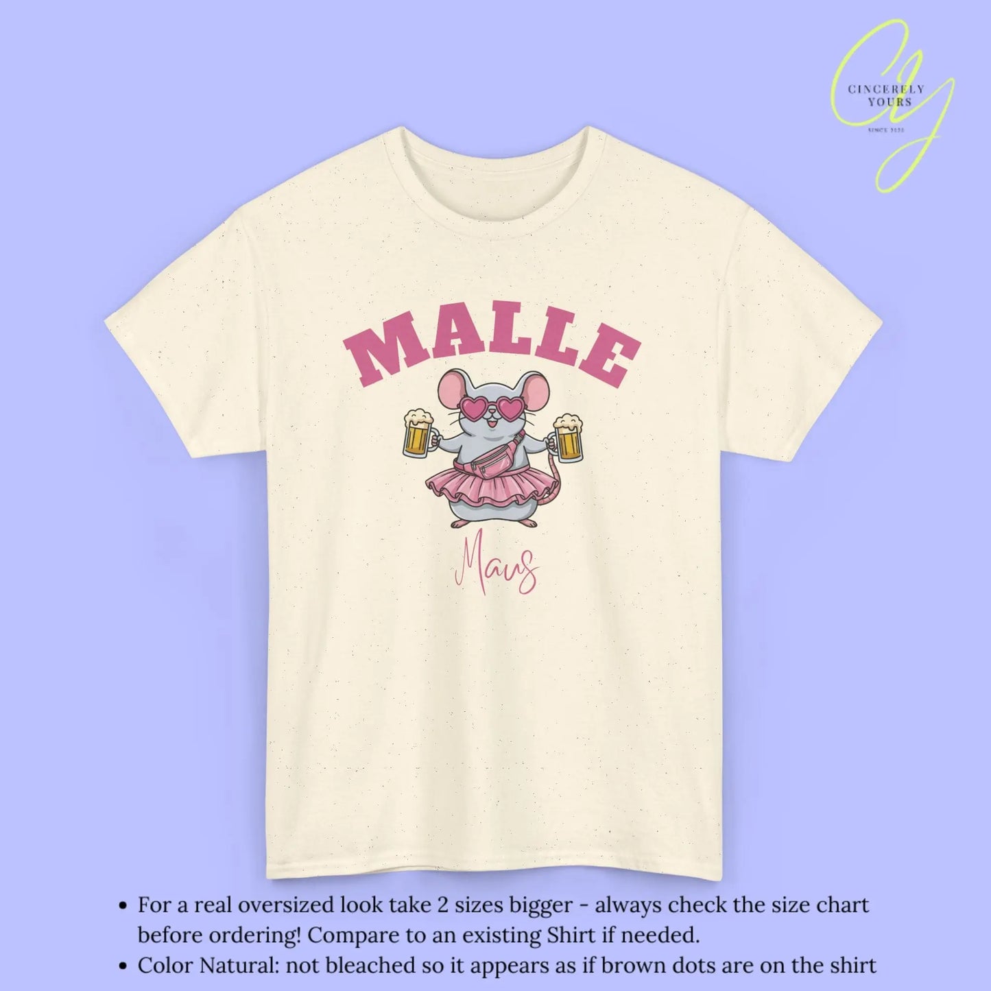 Malle Party Shirt — Malle Party Maus Bierkrug Bauchtasche (Customizable) Cincerely Yours