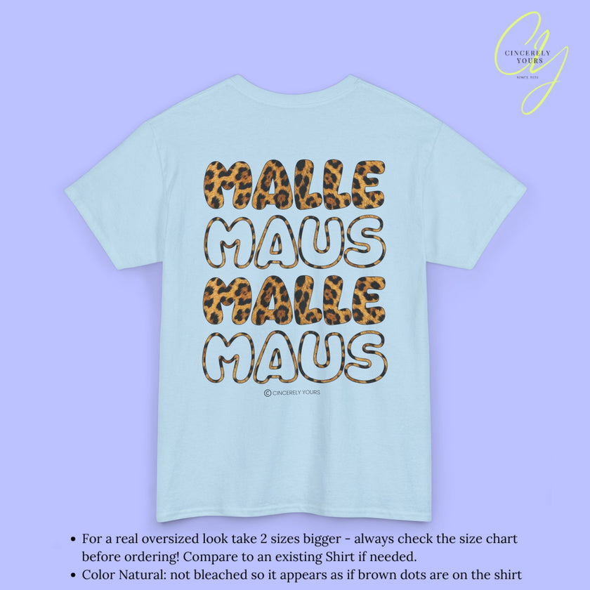 Mallemaus Shirt — Malle Maus Lettering Leopard Backprint Malle Shirt (Customizable)