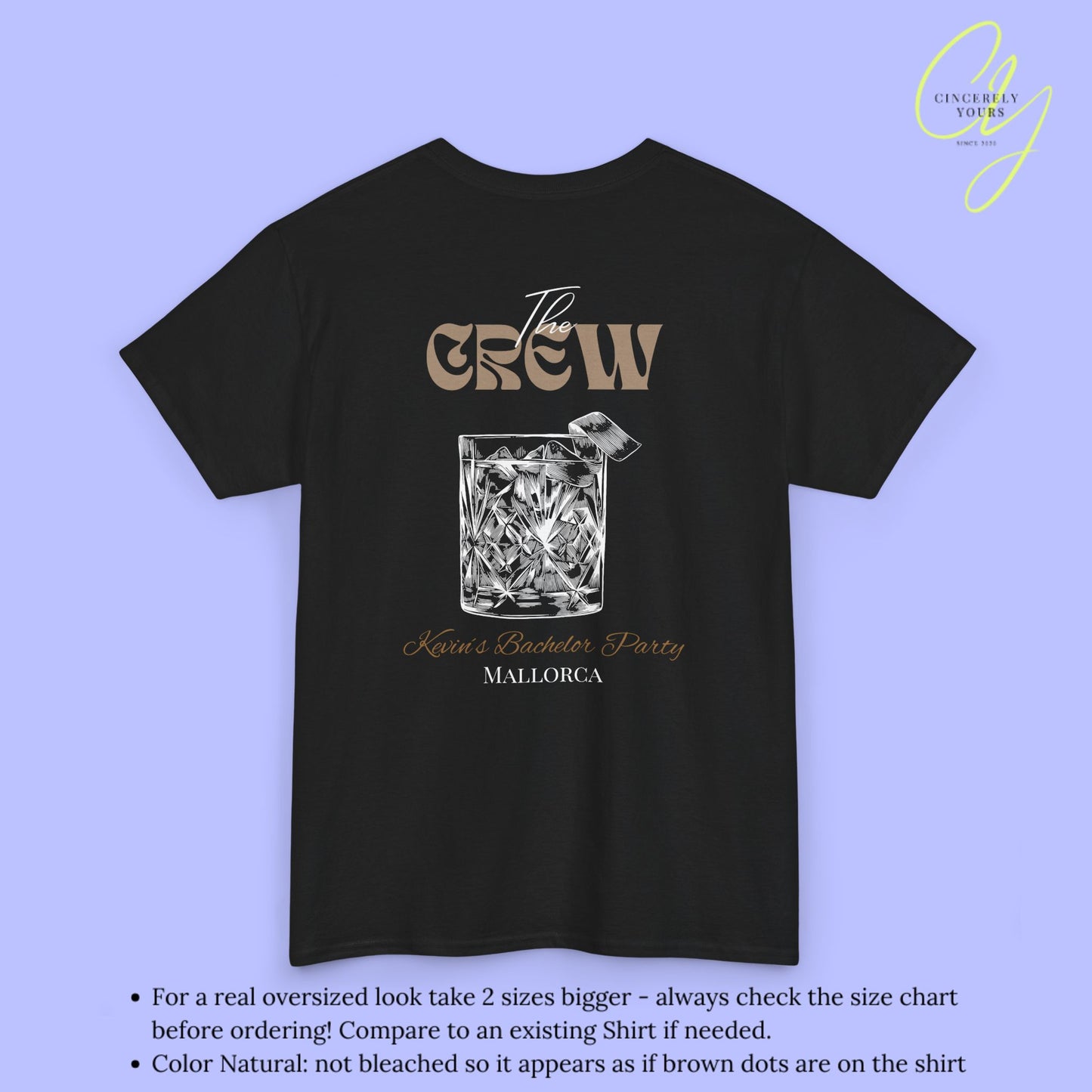 Bachelor Shirt JGA — Old fashioned Cocktail Old money front and back print (Customizable)