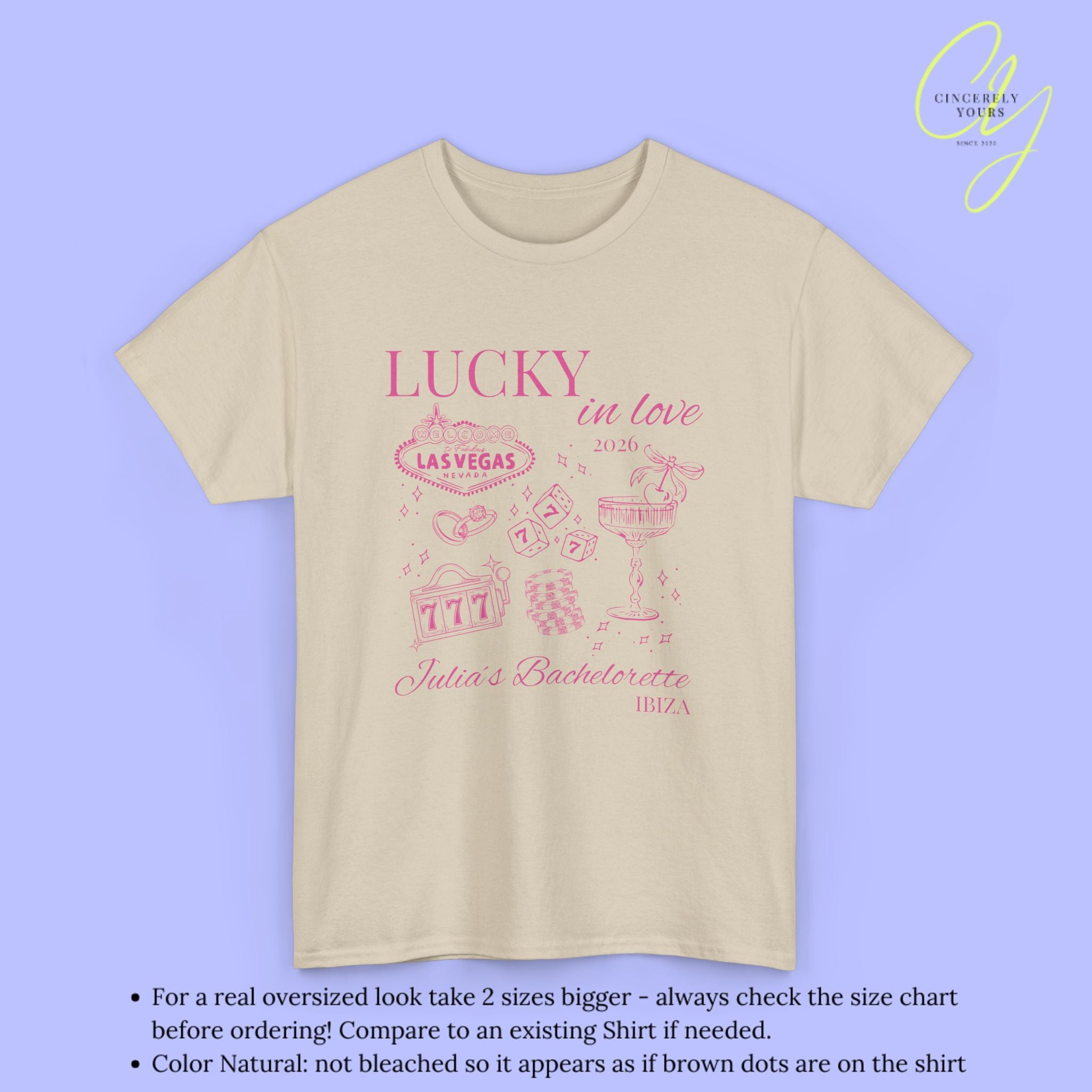 JGA Shirt Lucky in Love Las Vegas Style Bachelorette Party