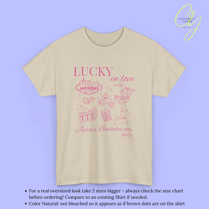 JGA Shirt Lucky in Love Las Vegas Style Bachelorette Party