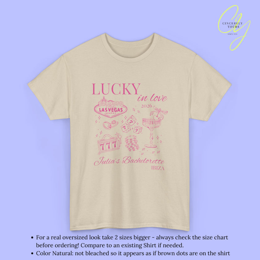 JGA Shirt Lucky in Love Las Vegas Style Bachelorette Party
