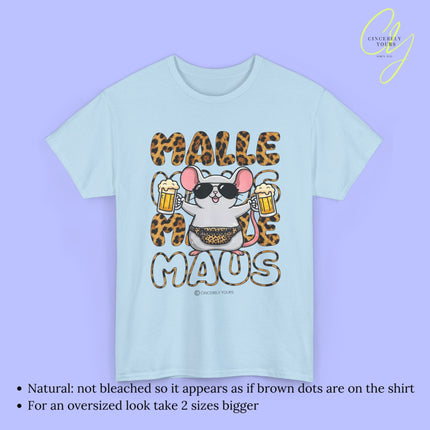 Mallemaus Shirt Malle Maus  - Leopard Bauchtasche Bierkrug OG