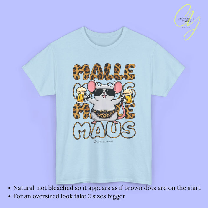 Mallemaus Shirt Malle Maus  - Leopard Bauchtasche Bierkrug OG