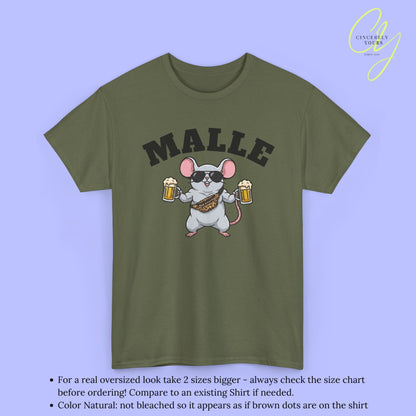 Mallemaus Shirt Malle - Muskel Maus Bierkrug Bauchtasche (V2)
