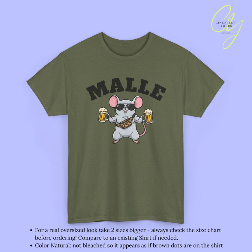 T-shirt Mallemaus Malle - Souris Musclée Chope de bière Sac banane (V2)