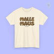 Mallemaus Shirt Malle Maus Leo — Malle Maus Schriftzug Leopard backprint (Customizable)