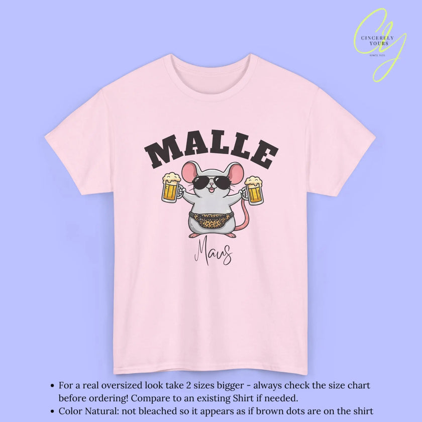 Malle Party Shirt — Malle Maus Bierkrug Bauchtasche Cincerely Yours