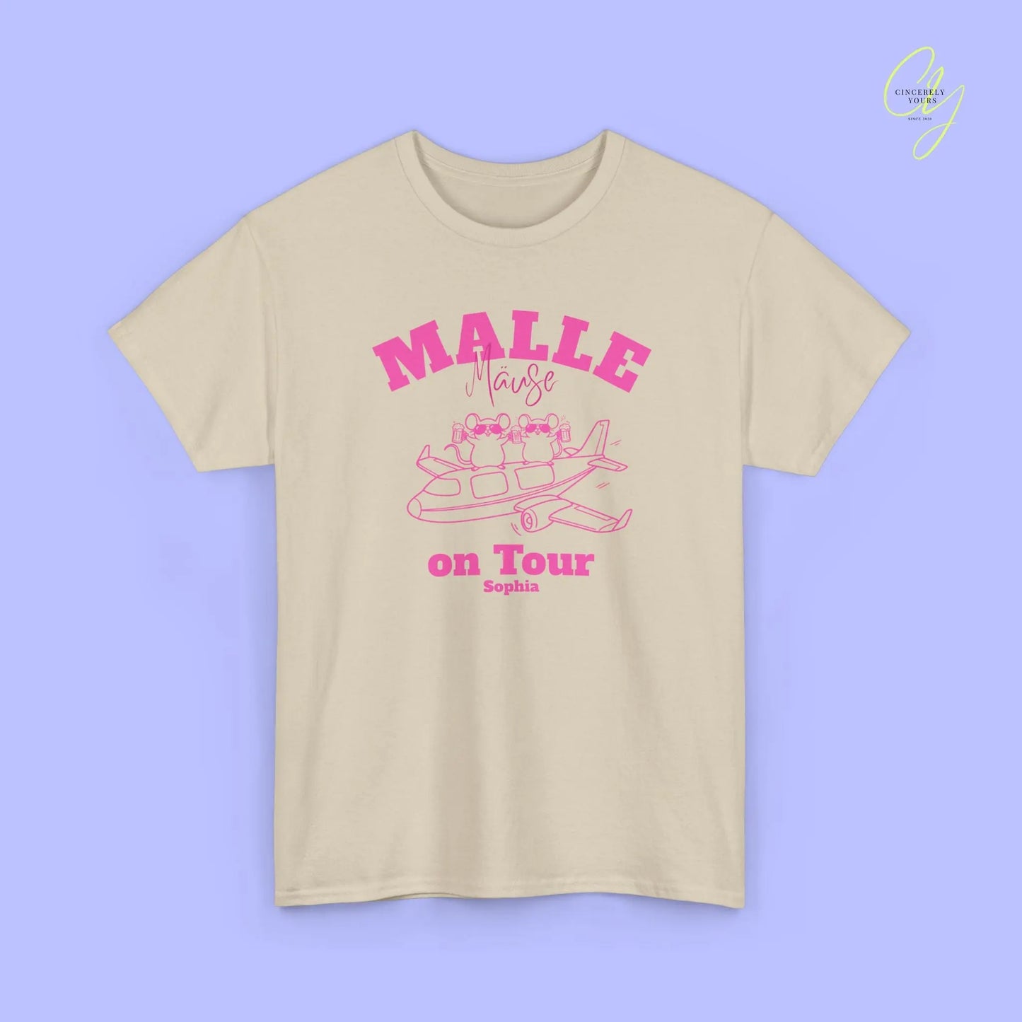 Malle Party Shirt — Malle Party Maus on tour Bierkrug Flugzeug(Customizable) Cincerely Yours