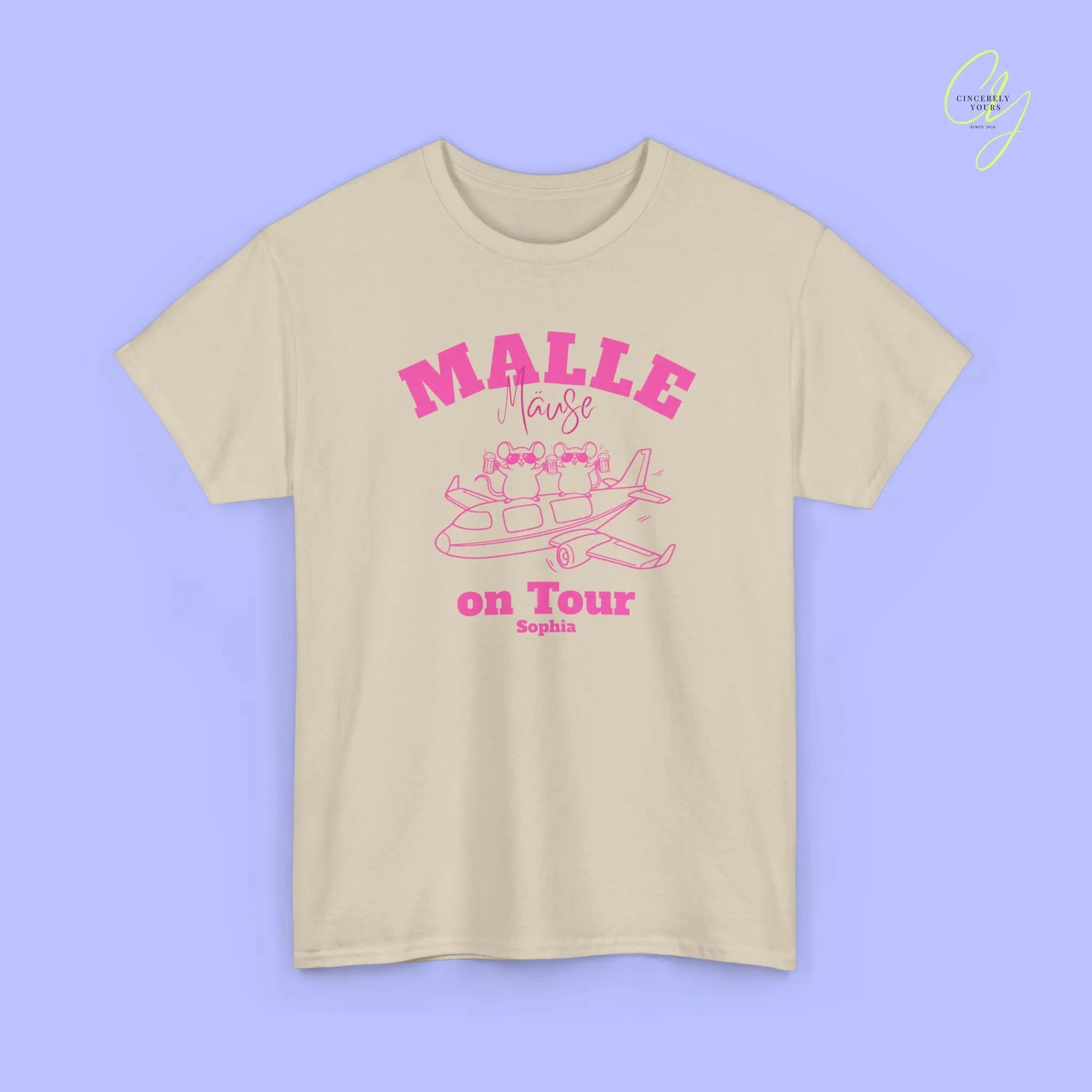 Malle Party Shirt — Malle Party Maus on tour Bierkrug Flugzeug(Customizable) Cincerely Yours