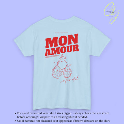 Malle Shirt Mon Amour— Mein Herz brennt nur für dich Bierkrüge (Customizable)
