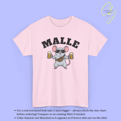 Mallemaus Shirt Malle - Muskel Maus Bierkrug Bauchtasche (V2)