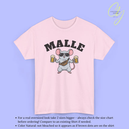 Mallemaus Shirt Malle - Muskel Maus Bierkrug Bauchtasche (V2)