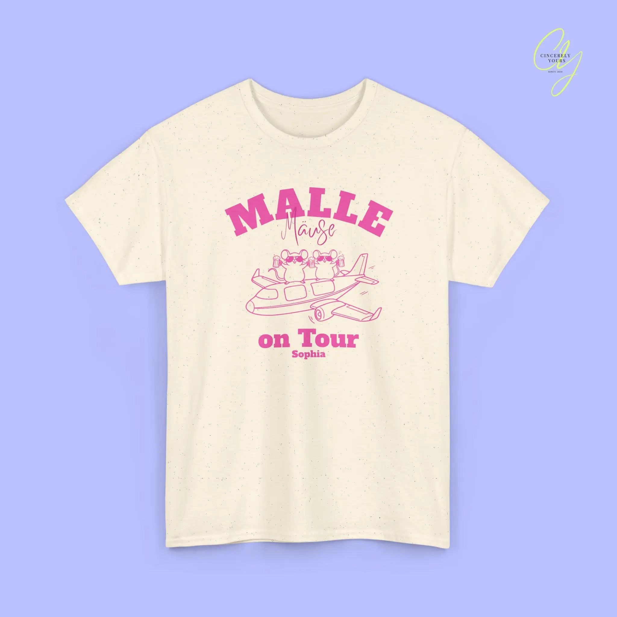Malle Party Shirt — Malle Party Maus on tour Bierkrug Flugzeug(Customizable) Cincerely Yours