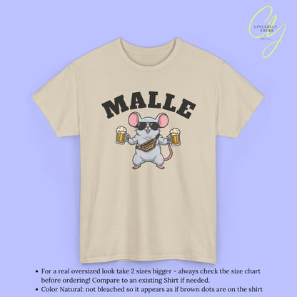 Mallemaus Shirt Malle - Muskel Maus Bierkrug Bauchtasche (V2)
