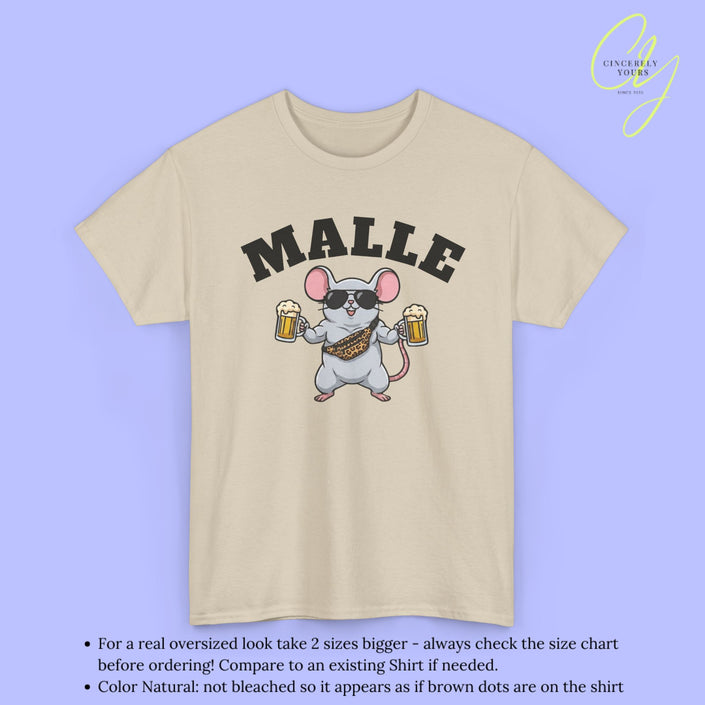 Mallemaus Shirt Malle - Muskel Maus Bierkrug Bauchtasche (V2)