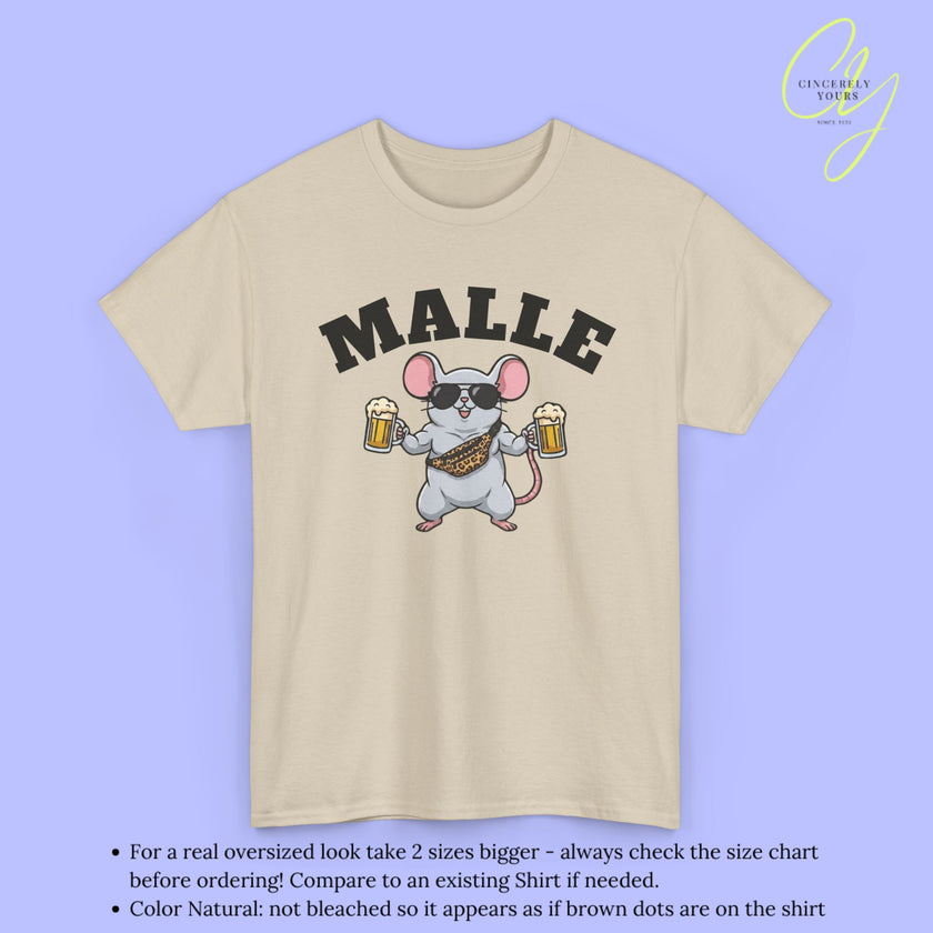 T-shirt Mallemaus Malle - Souris Musclée Chope de bière Sac banane (V2)