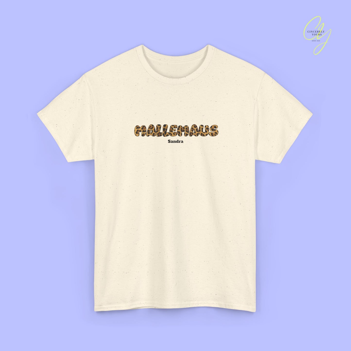 Mallemaus Shirt — Malle Maus Schriftzug Leopard Backprint Malle Shirt (Customizable)