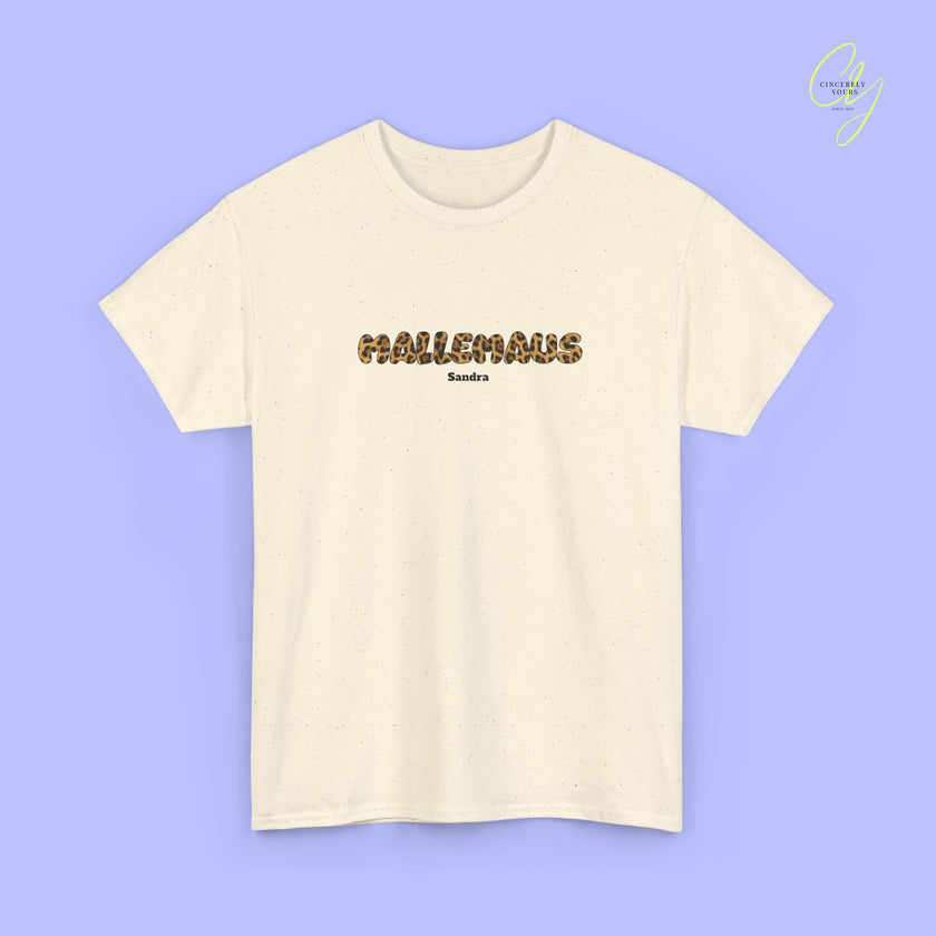 Mallemaus Shirt — Malle Maus Lettering Leopard Backprint Malle Shirt (Customizable)