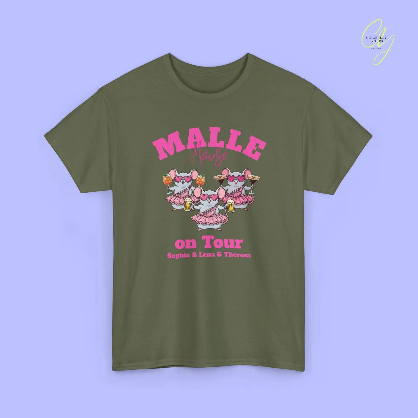 Malle Party Shirt — Malle Party Maus on tour Bierkrug, Spritz, Espresso Martini Customizable) Printify