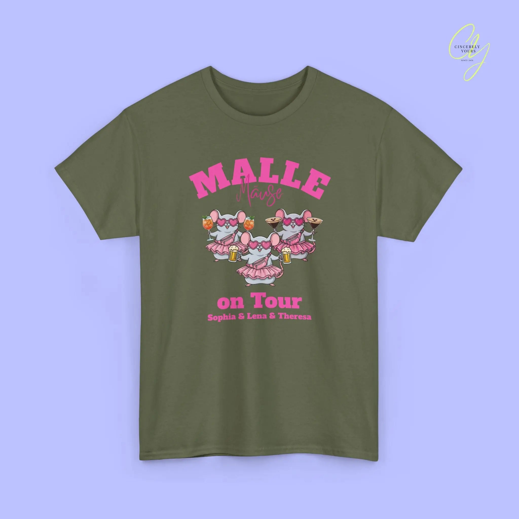 Malle Party Shirt — Malle Party Maus on tour Bierkrug, Spritz, Espresso Martini Customizable) Printify