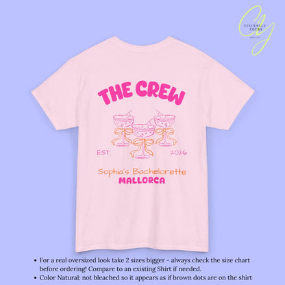 Coquette  Bachelorette Party Tee — The Bride Crew cherry bow Champagne (Customizable) Cincerely Yours