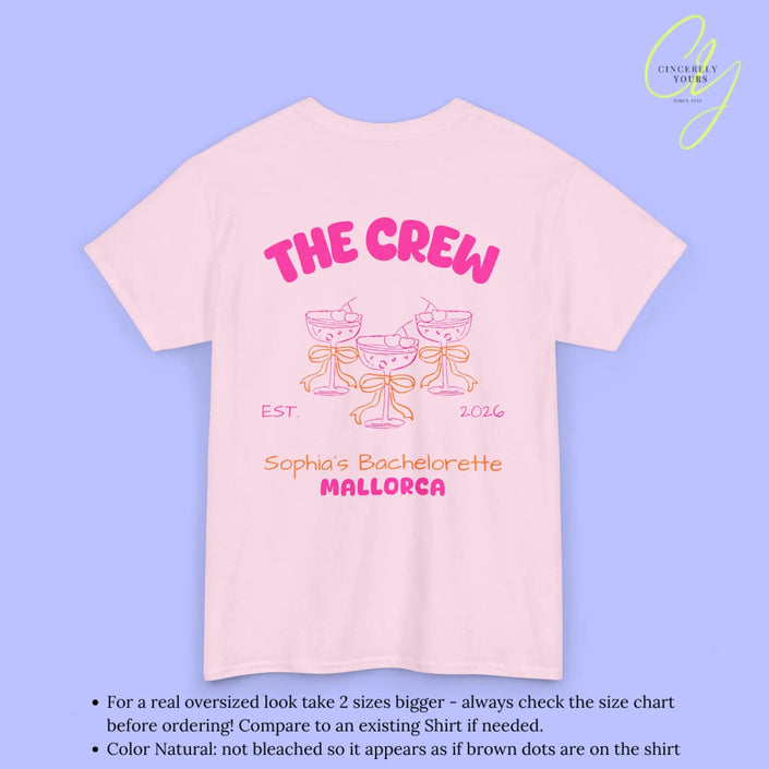 Coquette  Bachelorette Party Tee — The Bride Crew cherry bow Champagne (Customizable) Cincerely Yours