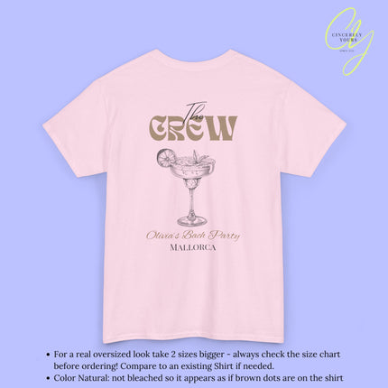 Old Money Bachelorette Shirt Beige — Margarita Hen Party Crew Shirt JGA Backprint only (Customizable)