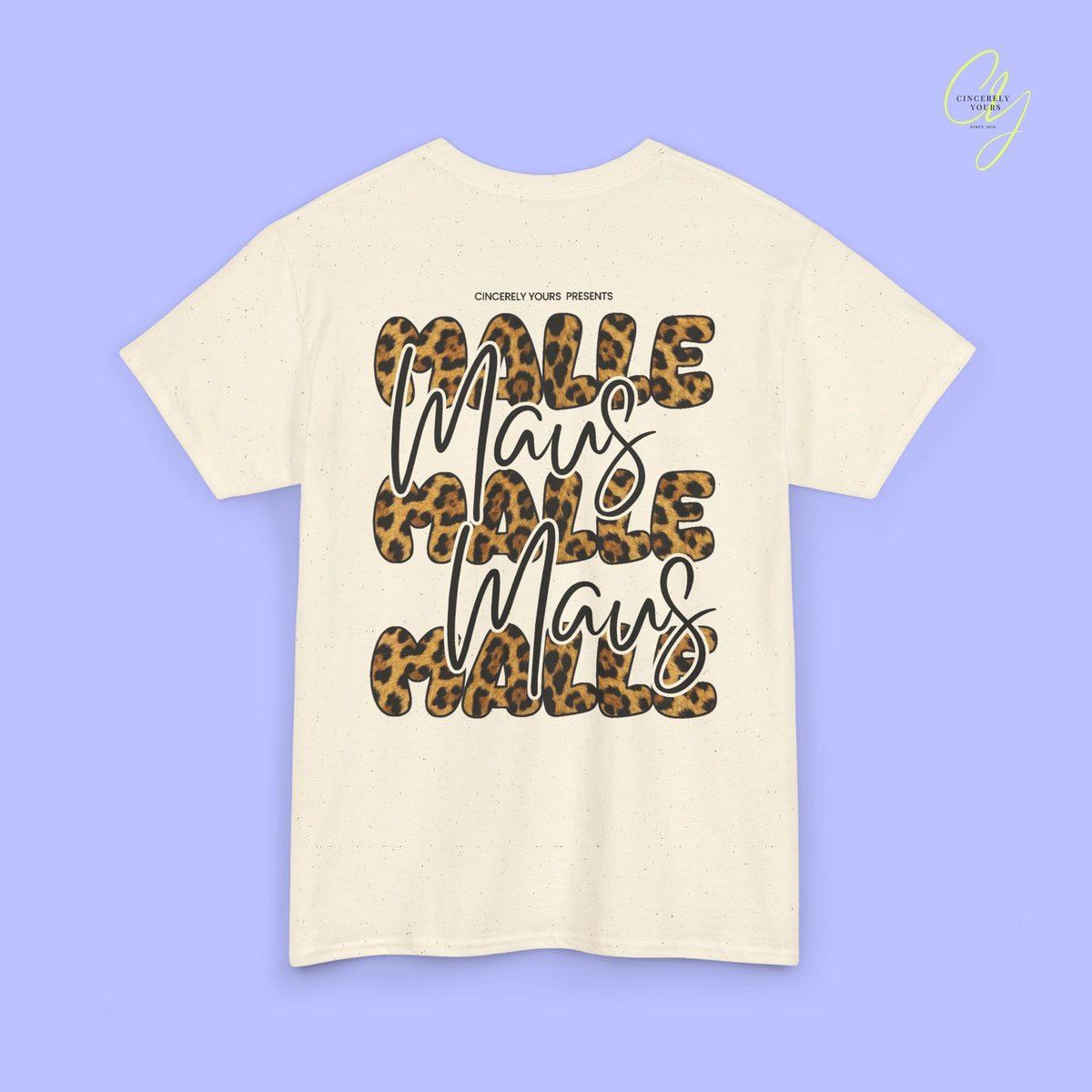 Mallemaus Shirt | Malle Maus Leopard Black Bubble font