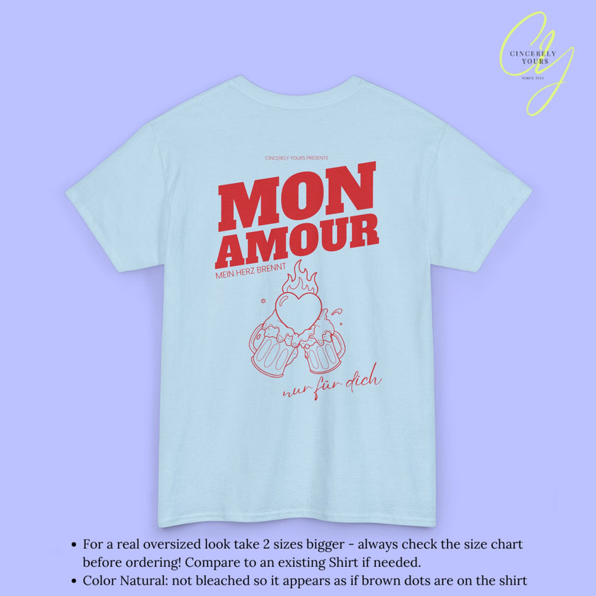 Malle Shirt Mon Amour— My heart burns only for you beer mugs backprint only
