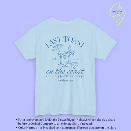 Bachelorette Party Tee — Last Toast on the Coast Crew Shirt (Customizable) Cincerely Yours