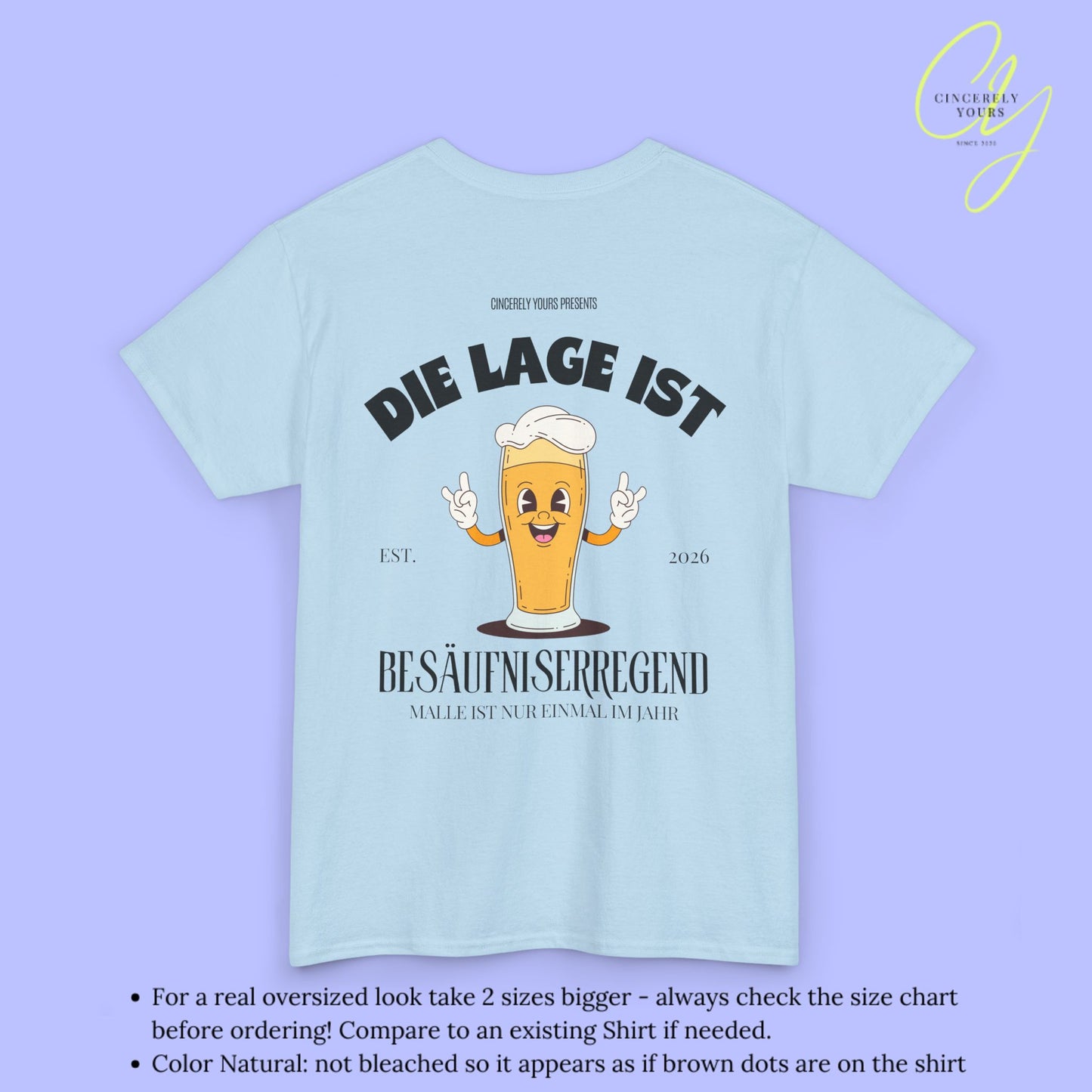 Die Lage ist besäufniserregend Malle Shirt - Bierkrug Masskottchen (Customizable)