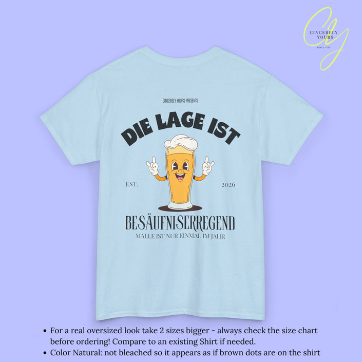 Die Lage ist besäufniserregend Malle Shirt - Bierkrug Masskottchen (Customizable)