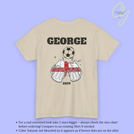 Personaliserter Name Fussball Shirt — England Flagge Bierkrug (Personalisierbar) Cincerely Yours