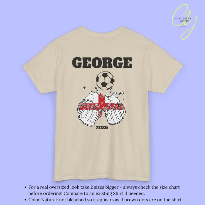 Personaliserter Name Fussball Shirt — England Flagge Bierkrug (Personalisierbar) Cincerely Yours