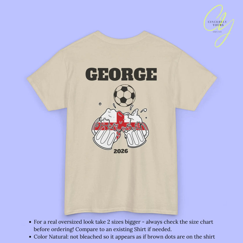 Personaliserter Name Fussball Shirt — England Flagge Bierkrug (Personalisierbar) Cincerely Yours