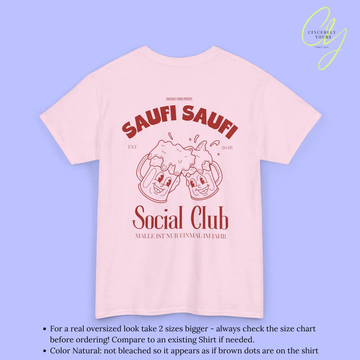 Malle Party Shirt — Saufi Saufi Social Club Bierkrüge Maskottchen (Customizable) Cincerely Yours