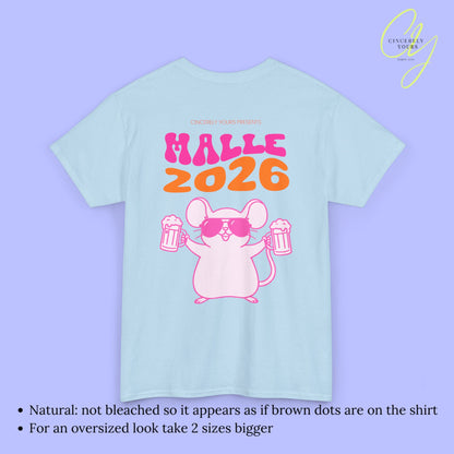 Mallemaus Shirt - Malle maus neon Bierkrug Malle 2026 Backprint