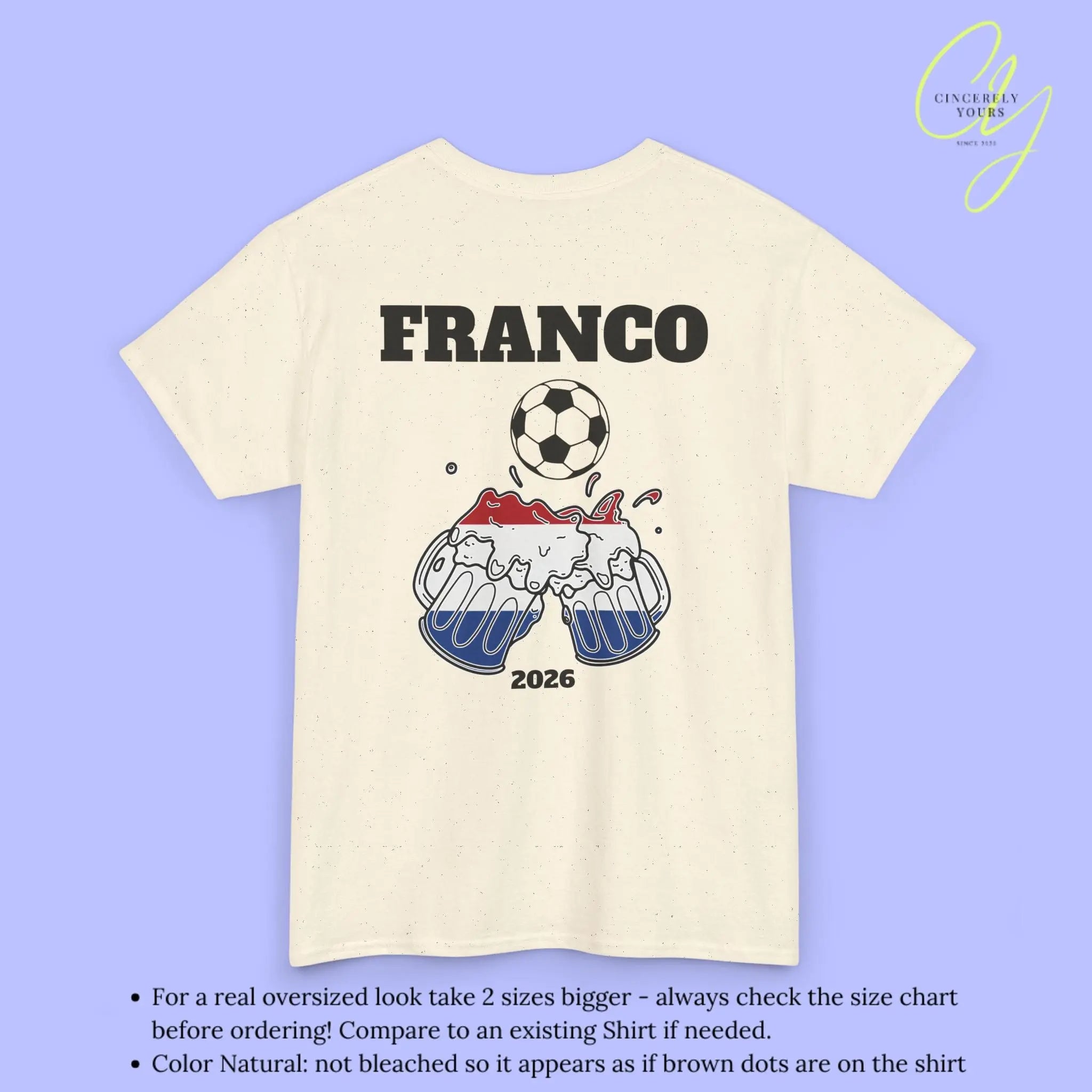Personaliserter Name Fussball Shirt — Niederlande Flagge Bierkrug (Personalisierbar) Cincerely Yours