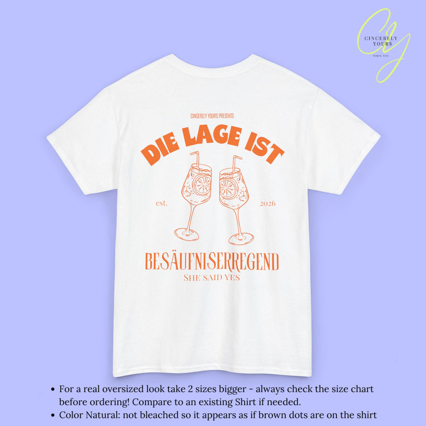 Die Lage ist besäufniserregend Shirt Spritz - Party Shirt JGA Spritz Cocktail (Customizable)