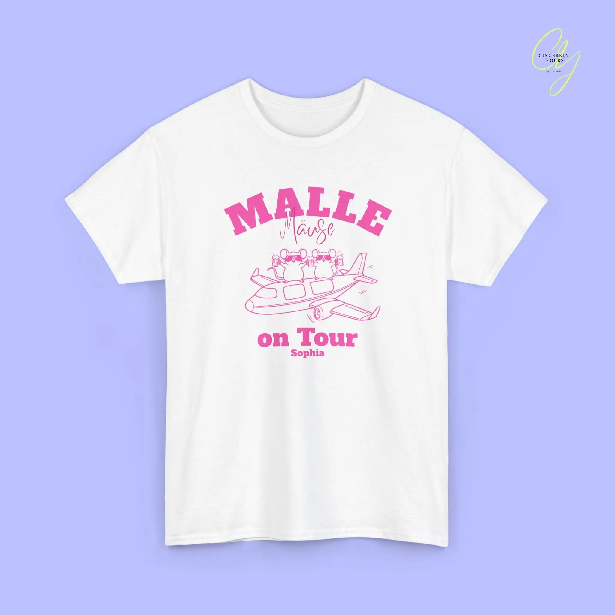 Malle Party Shirt — Malle Party Maus on tour Bierkrug Flugzeug(Customizable) Cincerely Yours