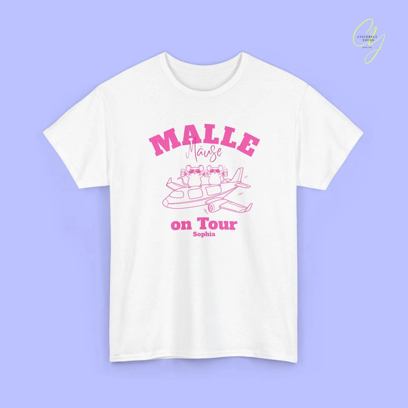 Malle Party Shirt — Malle Party Maus on tour Bierkrug Flugzeug(Customizable) Cincerely Yours