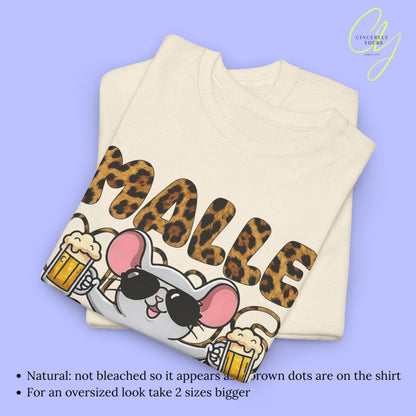 Mallemaus Shirt Malle Maus  - Leopard Bauchtasche Bierkrug OG