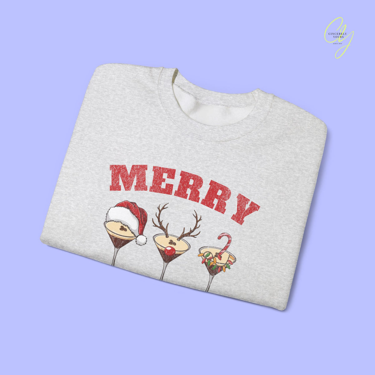 Christmas Sweatshirt | Merry Drunkmas Espresso Martini