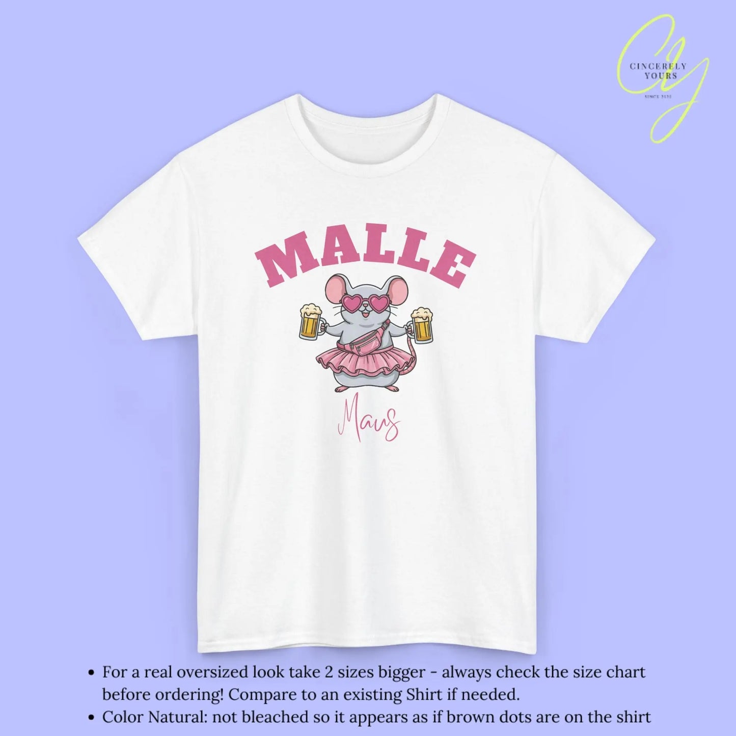 Malle Party Shirt — Malle Party Maus Bierkrug Bauchtasche (Customizable) Cincerely Yours