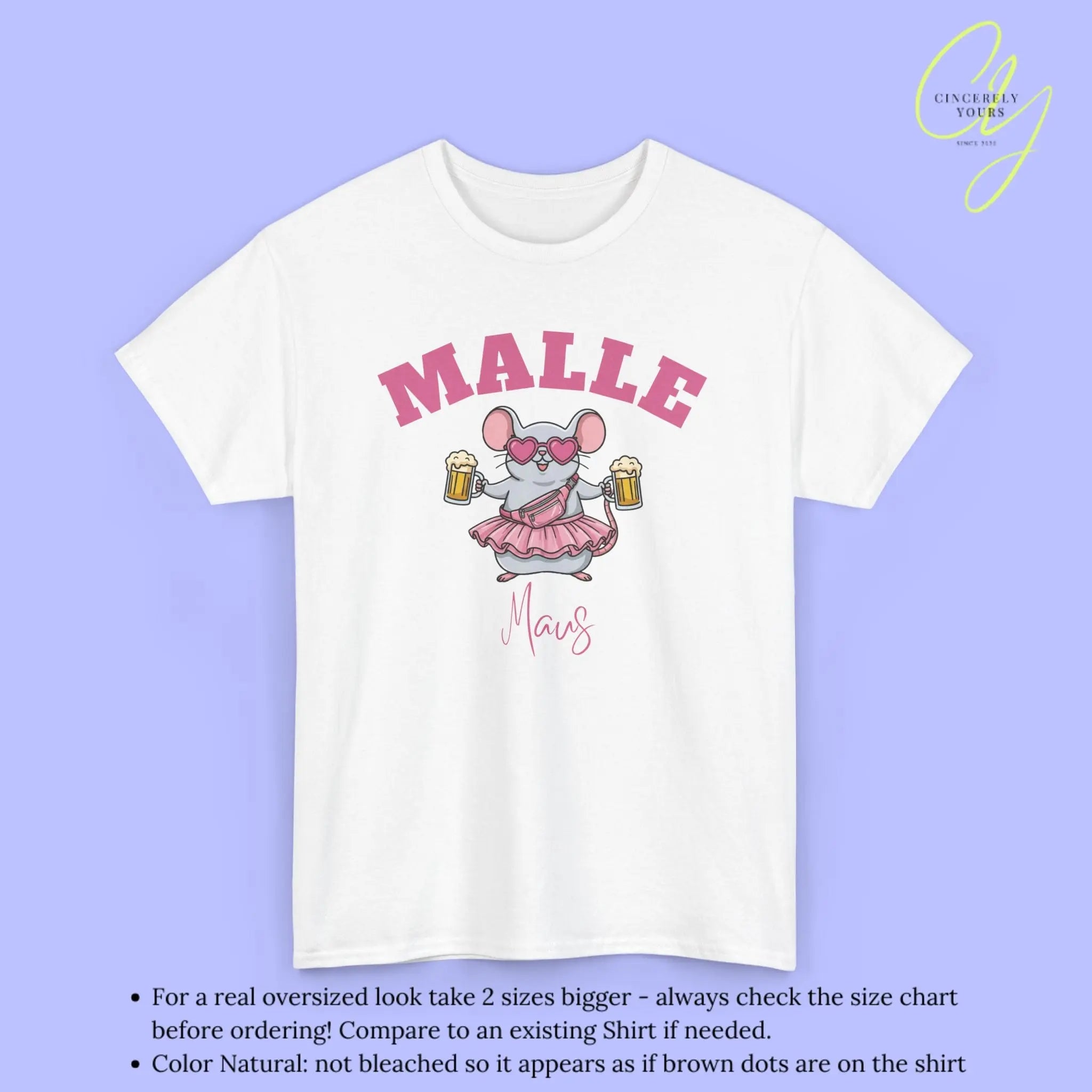 Malle Party Shirt — Malle Party Maus Bierkrug Bauchtasche (Customizable) Cincerely Yours