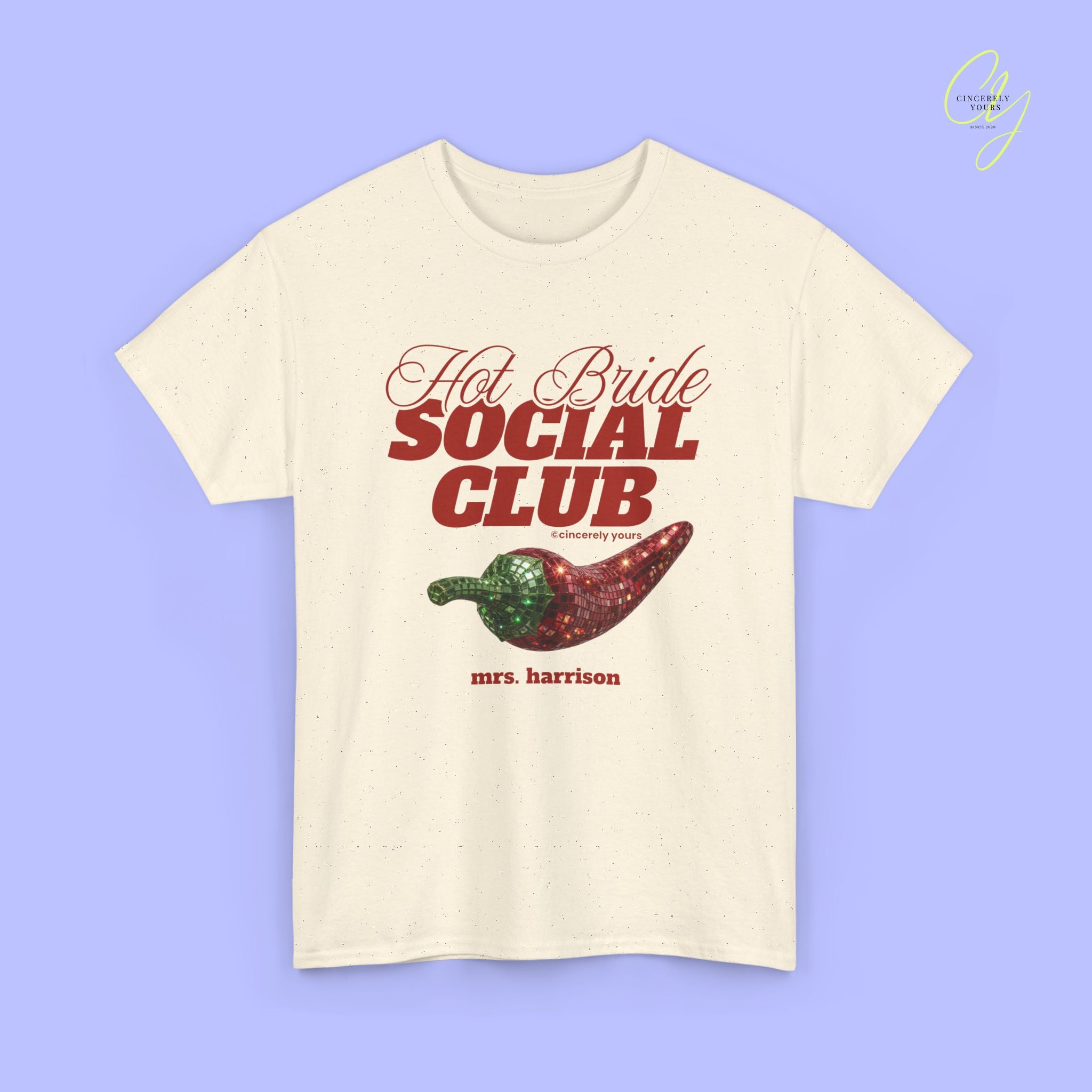 Braut Shirt | Hot Bride Social Club Old Money disco Chilli (customizable)